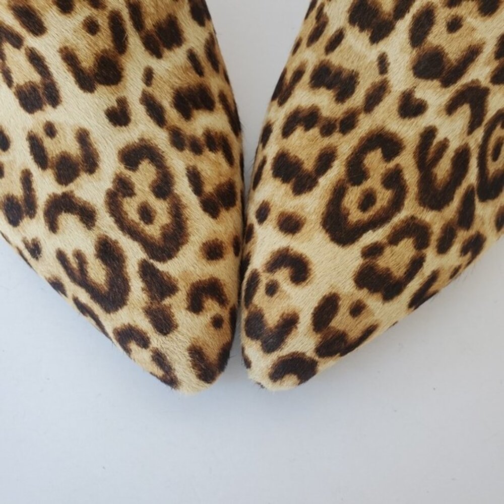 SAM Edelman "Oran" Calf Hair Leopard Mule Heel Bootie Size 6 Brahma, Sand - Picture 4 of 13